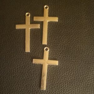Silver Tone Cross Pendants Bundle